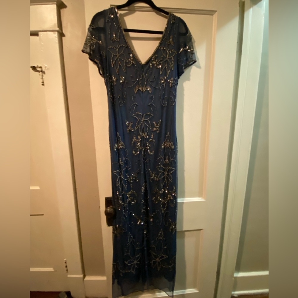 Elegant Blue Embellished Dress